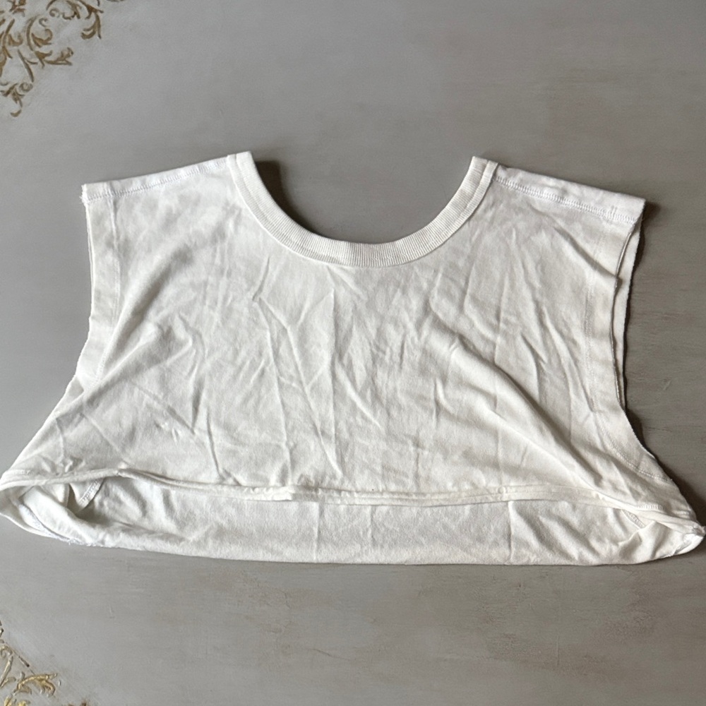 Free People Movement white cropped boxy tank Top